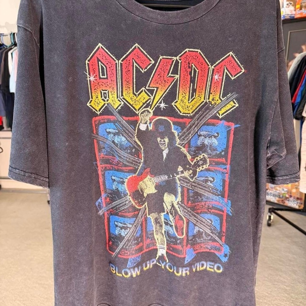 AC/DC Blow Up Your Video T-shirt with graphic of a guitarist